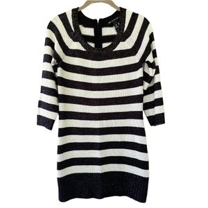 INC Black and White Stripe Sweater Dress/Tunic